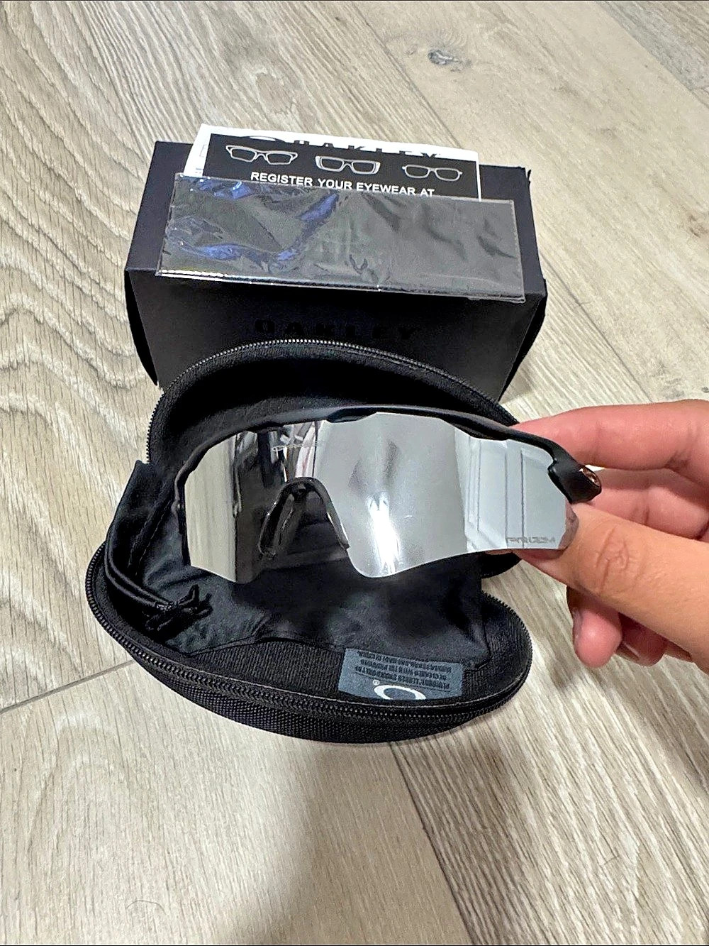Oakley Radar EV Path Mirrored Shield Sunglasses Black & Silver Like New